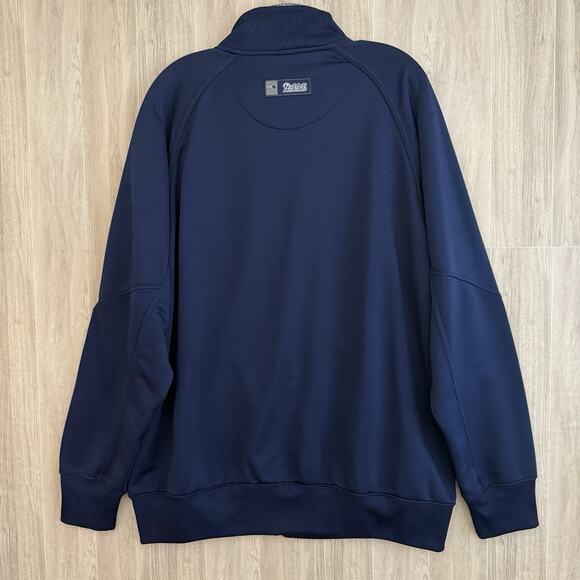 New England Patriots Full Zip Men’s XL Warm Up Track Jacket Blue NFL Football - Picture 2 of 12